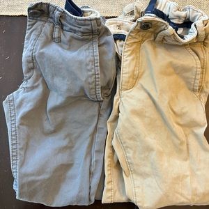 2 x boys Gap chinos size 6 slim. Gray and tan.